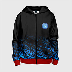 Толстовка на молнии детская Napoli fc club texture, цвет: 3D-красный