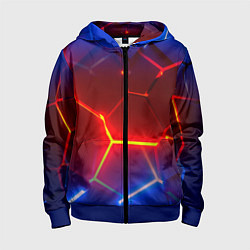 Детская толстовка на молнии Светящиеся лавой неоновые плиты в разломе