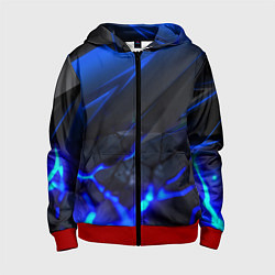 Детская толстовка на молнии Синяя абстракция с плитами