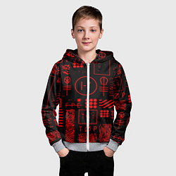 Толстовка на молнии детская Twenty one pilots pattern rock, цвет: 3D-меланж — фото 2