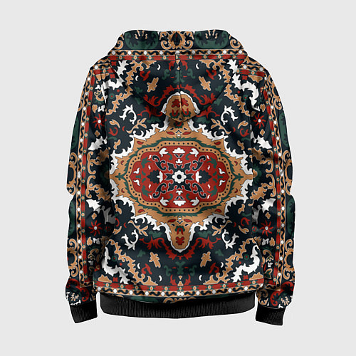 Детская толстовка на молнии Роскошный индийский ковер / 3D-Черный – фото 2