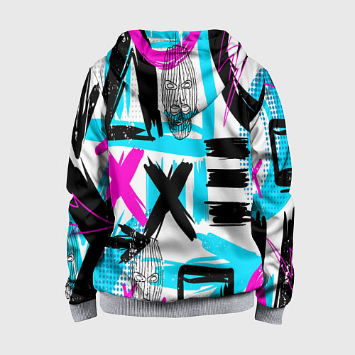 Детская толстовка на молнии Маска гопника / 3D-Меланж – фото 2