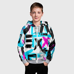 Толстовка на молнии детская Маска гопника, цвет: 3D-меланж — фото 2