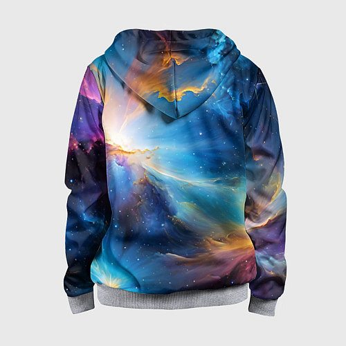 Детская толстовка на молнии Космический пейзаж - галактики / 3D-Меланж – фото 2