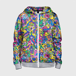 Детская толстовка на молнии Рожицы разноцветные