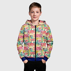 Толстовка на молнии детская Граффити с подтёками, цвет: 3D-синий — фото 2