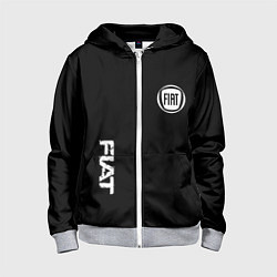 Детская толстовка на молнии FIAT logo white auto