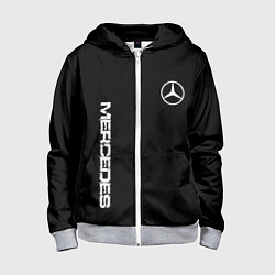 Толстовка на молнии детская Mercedes benz logo white auto, цвет: 3D-меланж