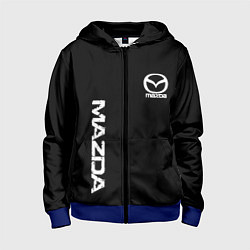 Детская толстовка на молнии Mazda white logo