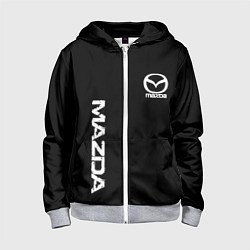 Толстовка на молнии детская Mazda white logo, цвет: 3D-меланж