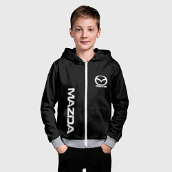 Толстовка на молнии детская Mazda white logo, цвет: 3D-меланж — фото 2