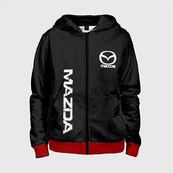 Толстовка на молнии детская Mazda white logo, цвет: 3D-красный