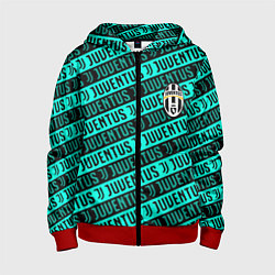 Толстовка на молнии детская Juventus pattern logo steel, цвет: 3D-красный