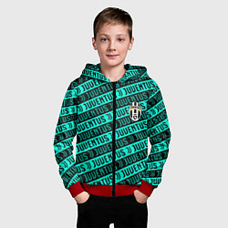 Толстовка на молнии детская Juventus pattern logo steel, цвет: 3D-красный — фото 2