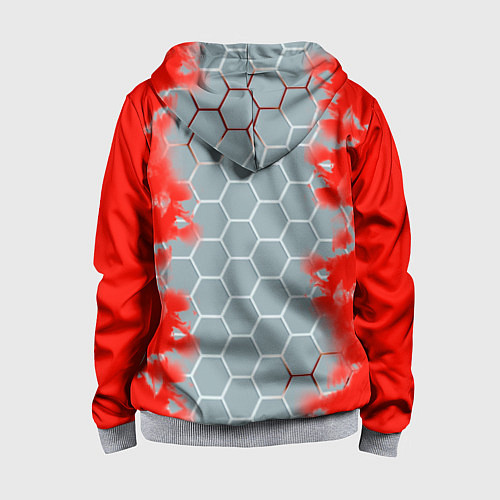 Детская толстовка на молнии Россия абстрактные соты / 3D-Меланж – фото 2