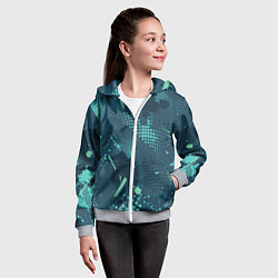 Толстовка на молнии детская Яркий абстрактный узор для спорта, цвет: 3D-меланж — фото 2