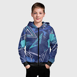 Толстовка на молнии детская Яркий абстрактный узор для спорта, цвет: 3D-черный — фото 2