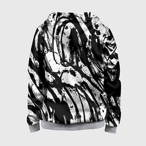 Детская толстовка на молнии Чёрно-белая абстракция: нейросеть / 3D-Меланж – фото 2
