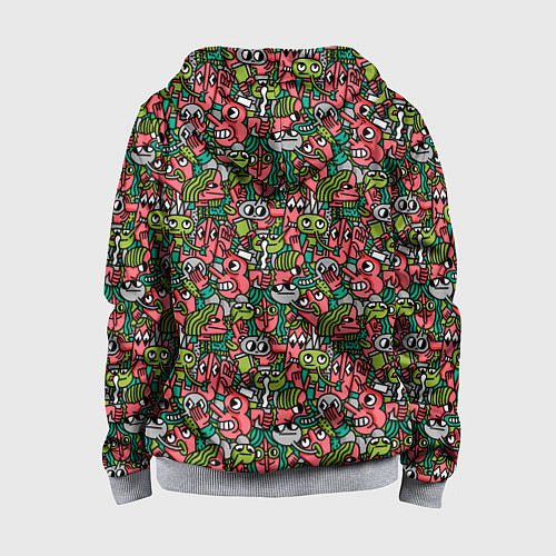Детская толстовка на молнии Человечки с длинными носами / 3D-Меланж – фото 2