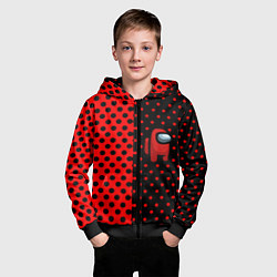 Толстовка на молнии детская Among us geometry dot, цвет: 3D-черный — фото 2