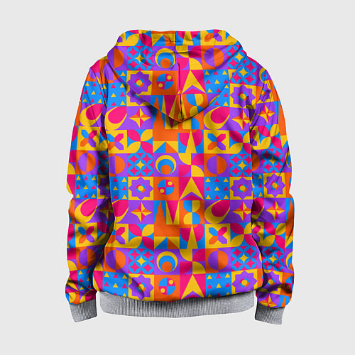 Детская толстовка на молнии Нео-гео текстура / 3D-Меланж – фото 2