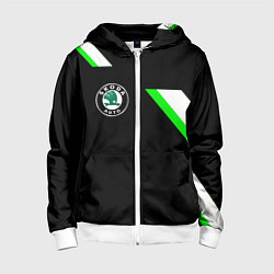 Детская толстовка на молнии Skoda geometry