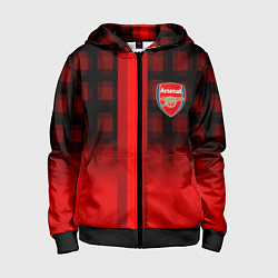 Толстовка на молнии детская Arsenal fc sport geometry steel, цвет: 3D-черный