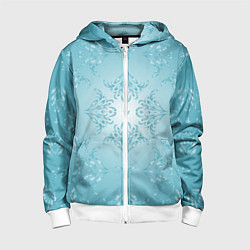 Детская толстовка на молнии Векторные узоры на нежно-бирюзовом фоне