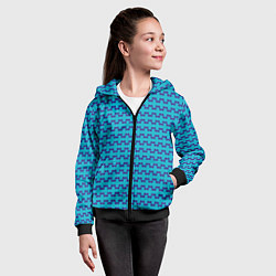 Толстовка на молнии детская Полосный паттерн из окружностей, цвет: 3D-черный — фото 2