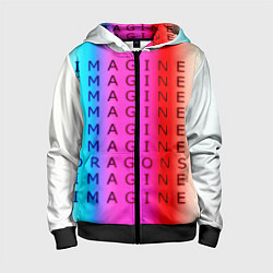 Толстовка на молнии детская Imagine Dragons neon rock, цвет: 3D-черный
