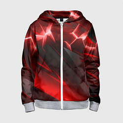 Детская толстовка на молнии Яркая красная объемная абстракция