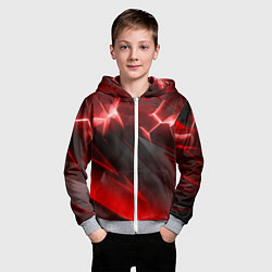 Толстовка на молнии детская Яркая красная объемная абстракция, цвет: 3D-меланж — фото 2