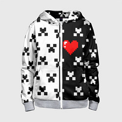 Детская толстовка на молнии Minecraft pattern love