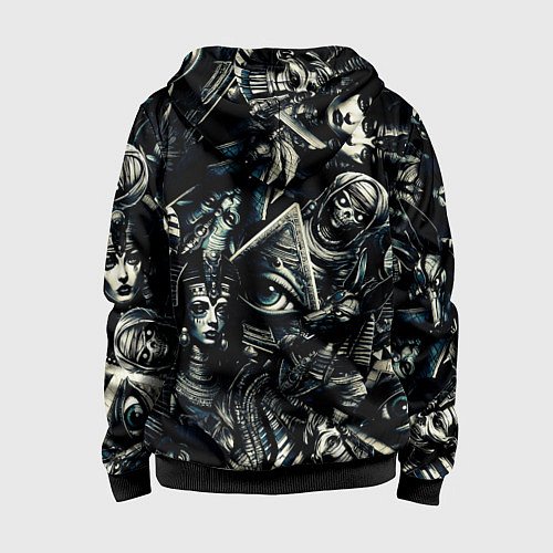 Детская толстовка на молнии Глаз в пирамиде и Египетские Божества / 3D-Черный – фото 2