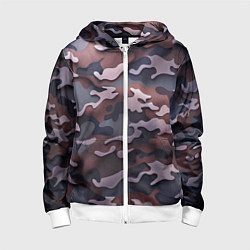 Детская толстовка на молнии Камуфляж-грязь