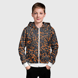Толстовка на молнии детская Пиксели камуфляжная текстура, цвет: 3D-белый — фото 2