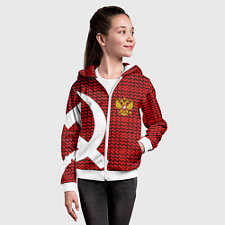 Толстовка на молнии детская РФ стиль СССР, цвет: 3D-белый — фото 2
