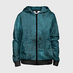 Детская толстовка на молнии Тёмный бирюзовый абстракция однотонный