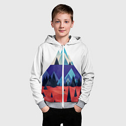 Толстовка на молнии детская Русские горы, цвет: 3D-меланж — фото 2