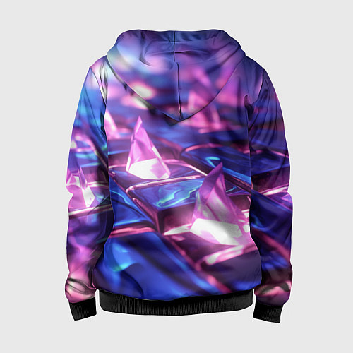 Детская толстовка на молнии Абстракция из блестящих камней и плит / 3D-Черный – фото 2
