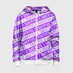 Толстовка на молнии детская Juventus pattern, цвет: 3D-белый
