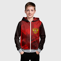 Толстовка на молнии детская Россия герб текстура, цвет: 3D-меланж — фото 2
