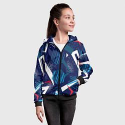 Толстовка на молнии детская Абстрактный фон с пятнистым узором, цвет: 3D-черный — фото 2