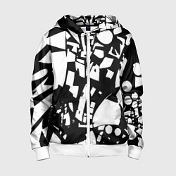 Толстовка на молнии детская Модная абстракция - нейроарт, цвет: 3D-белый