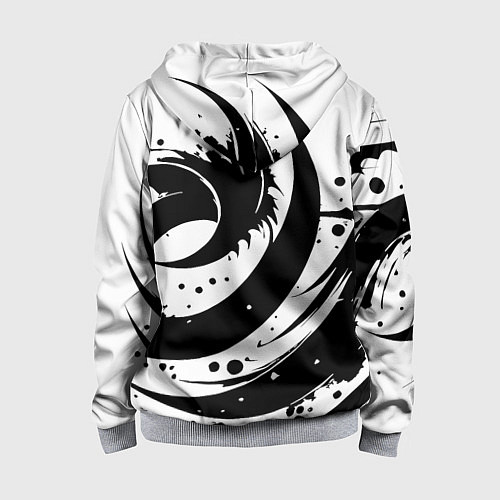 Детская толстовка на молнии Ai art black and white abstraction / 3D-Меланж – фото 2