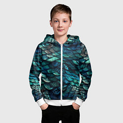 Толстовка на молнии детская Перламутровая змеиная кожа, цвет: 3D-белый — фото 2