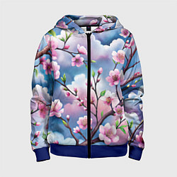 Детская толстовка на молнии Облака цветов сакуры