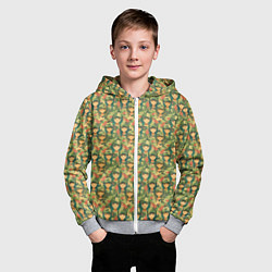 Толстовка на молнии детская Камуфляжный узор с девушками в военной форме, цвет: 3D-меланж — фото 2