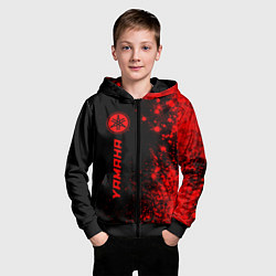 Толстовка на молнии детская Yamaha - red gradient по-вертикали, цвет: 3D-черный — фото 2