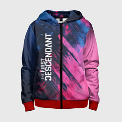 Толстовка на молнии детская The First Descendant - Texture, цвет: 3D-красный